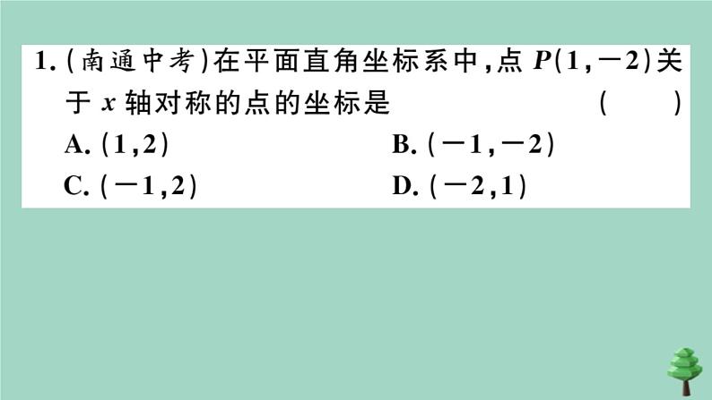 2020秋八年级数学上册第三章《位置与坐标》3-3轴对称与坐标变化作业课件（新版）北师大版03