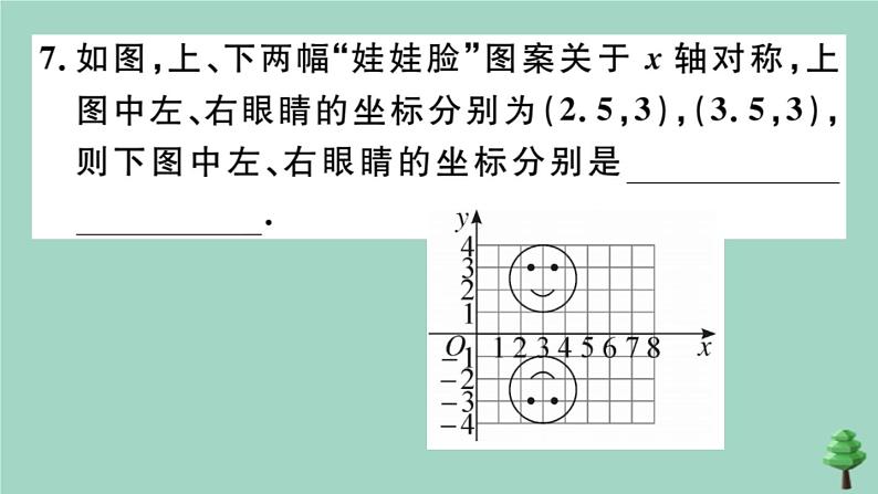 2020秋八年级数学上册第三章《位置与坐标》3-3轴对称与坐标变化作业课件（新版）北师大版08