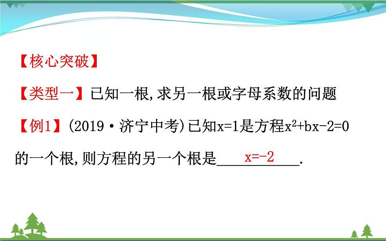 中考数学全程复习方略  微专题一  一元二次方程根与系数的关系  课件05