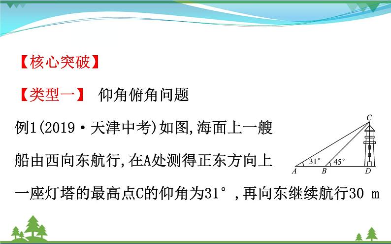 中考数学全程复习方略  微专题七  解直角三角形的实际应用的基本类型  课件06