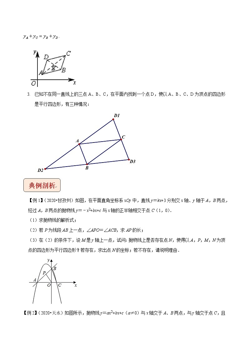 2021中考数学压轴题题型：专题6二次函数与平行四边形存在性问题（含原卷及解析卷）02