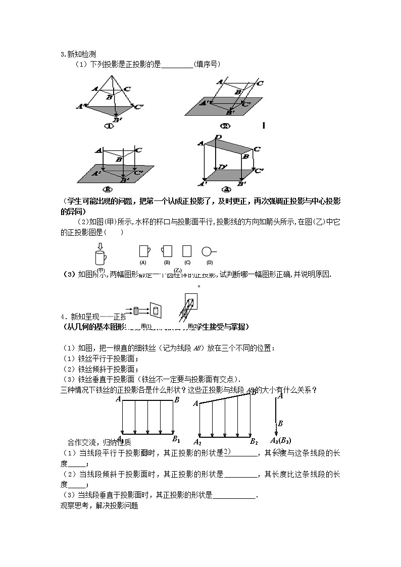 青岛版（2012）九年级数学下册8.2 平行投影（2）教案02