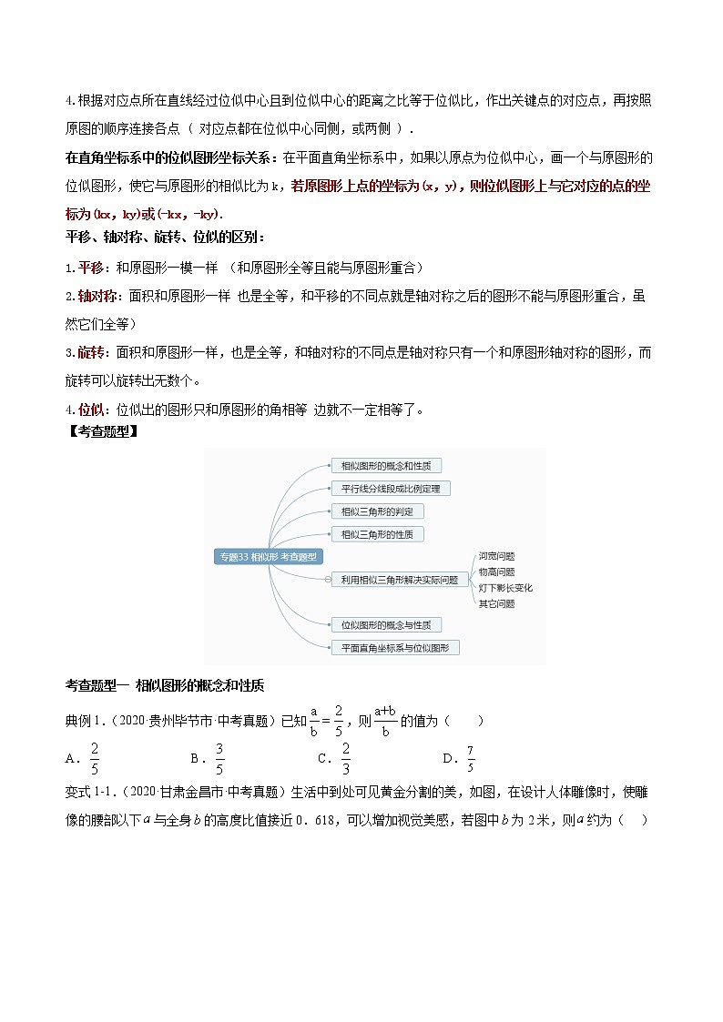 专题33 相似形（知识点串讲）-2021年中考数学一轮复习精讲+热考题型03