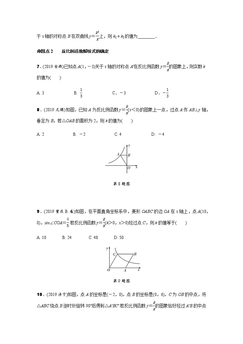 中考数学专题复习  第八讲 反比例函数测试题(含解析)第2页