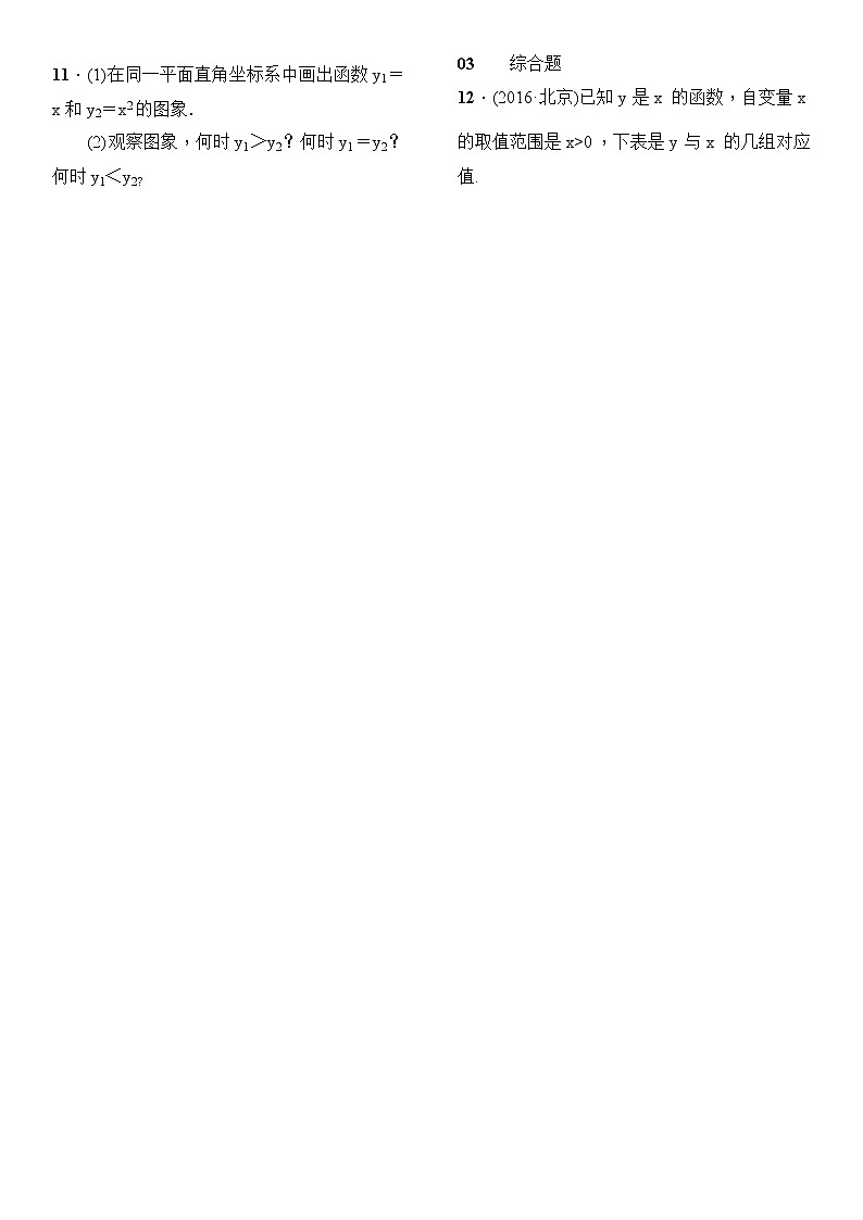 人教版数学八年级下册19.1.2函数的图象第2课时画函数图象精选练习 (含答案)02