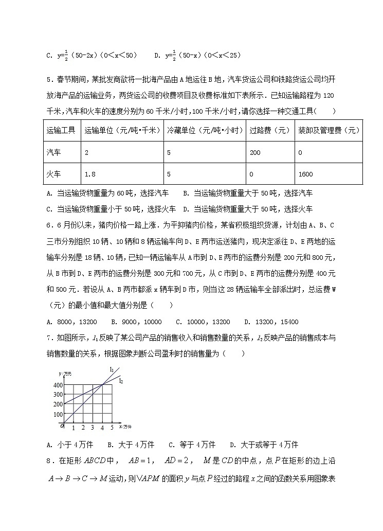 八年级下册数学：19.2.2 一次函数（4）同步练习（含答案）第2页