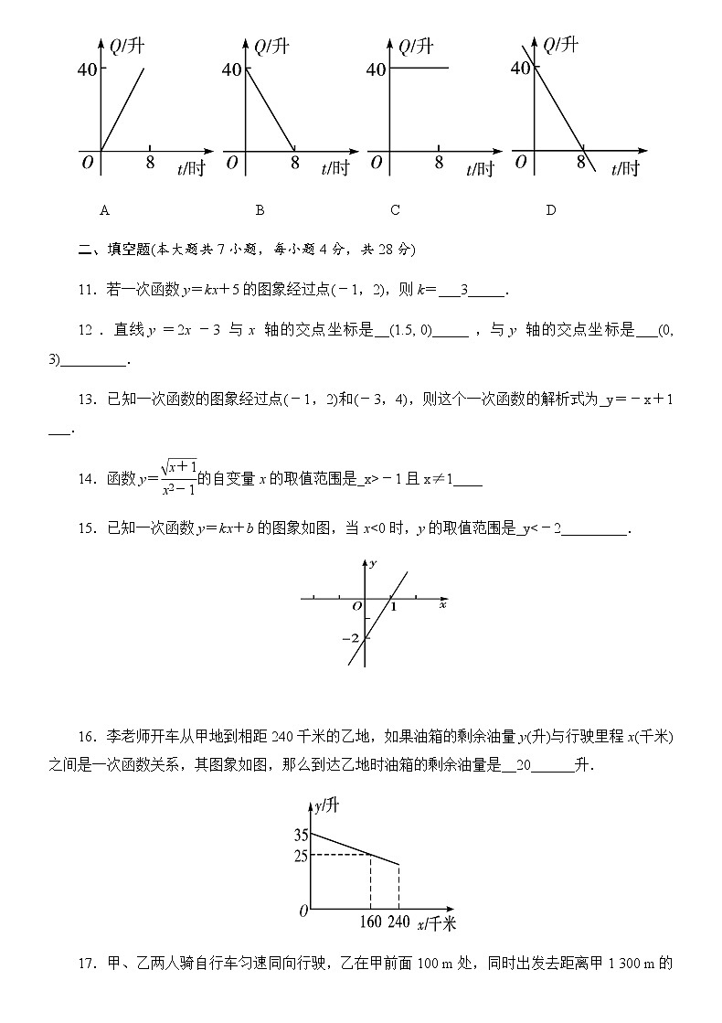 第19章  一次函数单元测试卷（答案版）第3页
