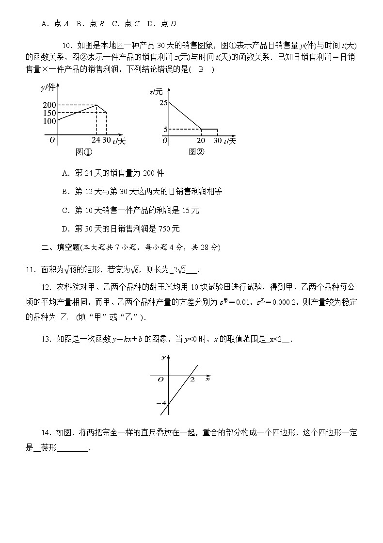 2020-2021学年人教版八年级数学下期末综合试卷（通用版）03
