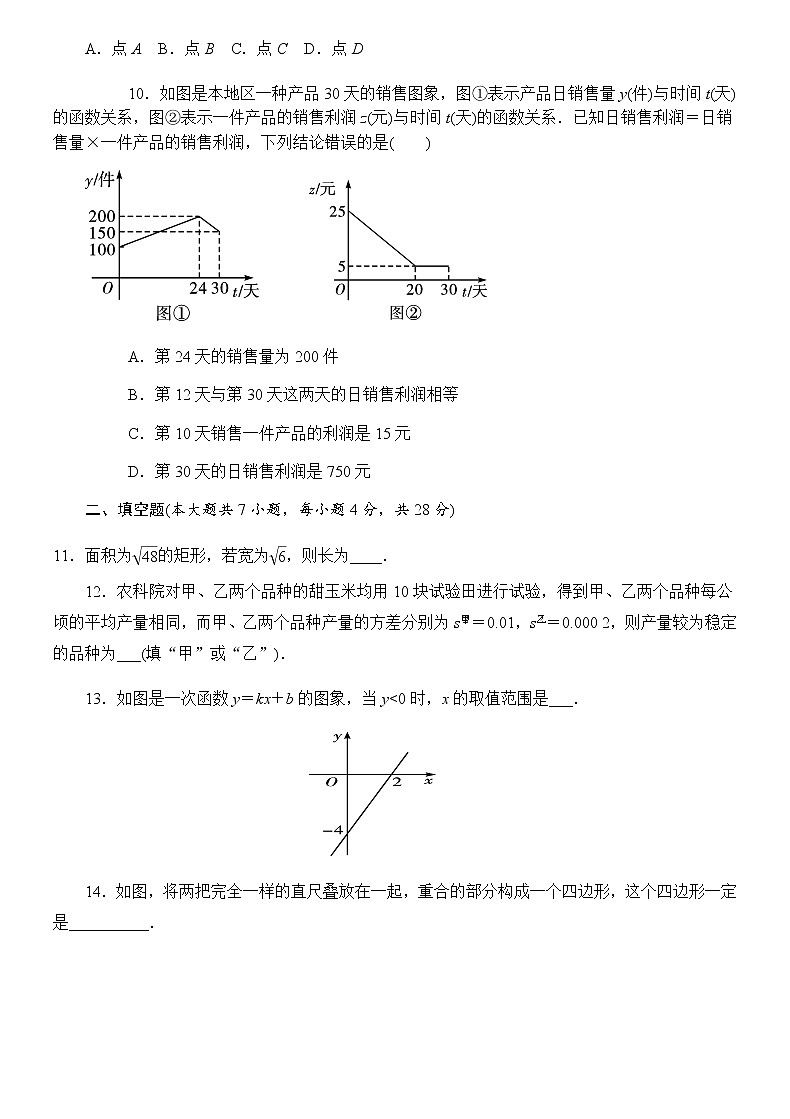 2020-2021学年人教版八年级数学下期末综合试卷（通用版）03