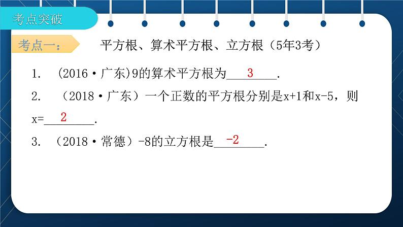 人教版2021中考数学总复习  第3讲  数的开方与二次根式 精品课件PPT05