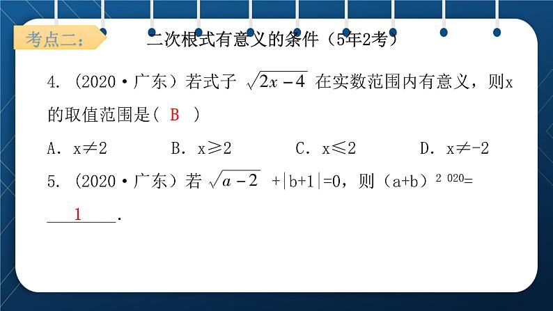 人教版2021中考数学总复习  第3讲  数的开方与二次根式 精品课件PPT06