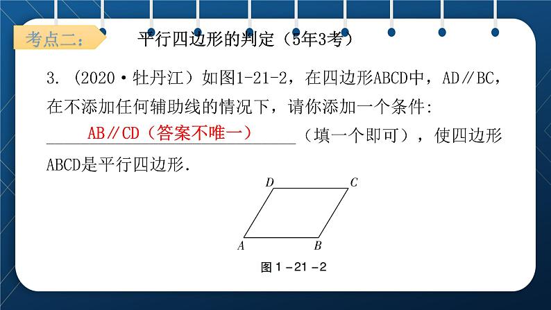 人教版2021中考数学总复习  第21讲  平行四边形 精品课件PPT07