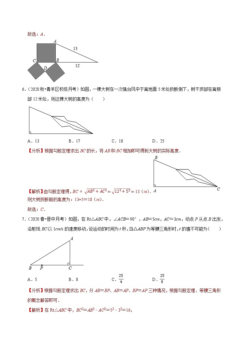2020-2021学年人教版八年级数学下册同步培优 专题17.10第17章勾股定理单元测试（培优卷）03