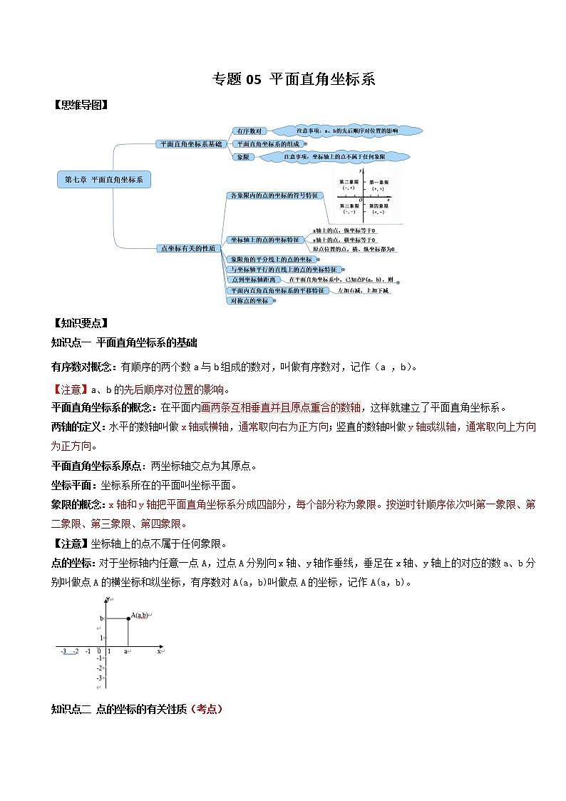 专题05  平面直角坐标系（知识点串讲）解析卷 中考数学复习第1页