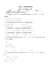 2021年中考数学：专题24 勾股定理逆定理（专题测试 原卷及解析卷）