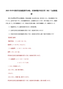 2021中考数学压轴题专项训练：实际问题中的方程（组）与函数题型 测试卷（含解析）