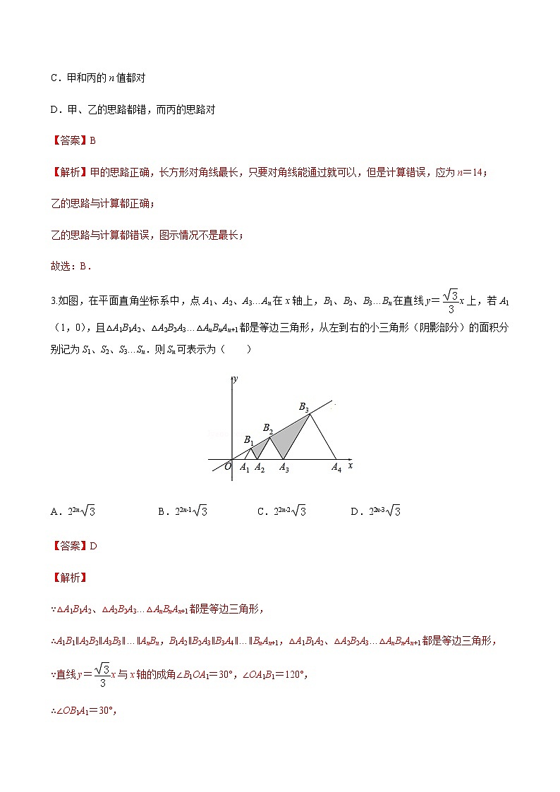 2021中考数学重难点专练：规律探究问题02