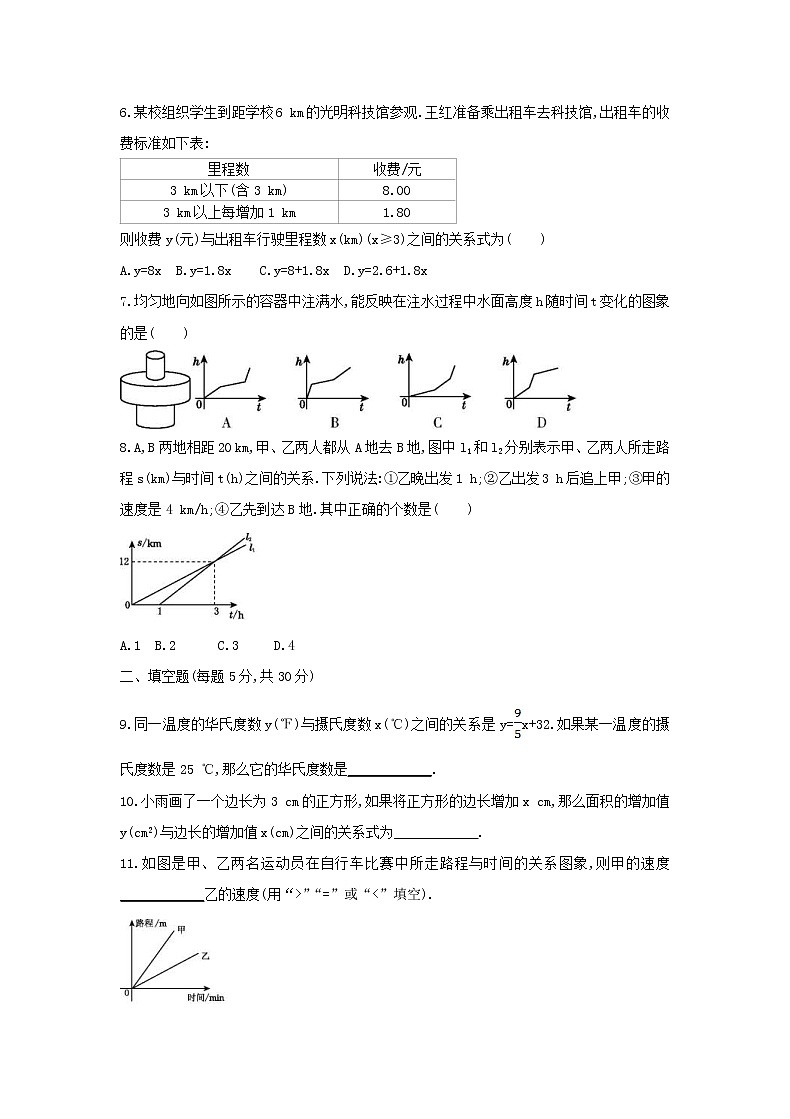 2021年北师大版七年级下册《变量之间的关系》单元检测卷四（含答案）02