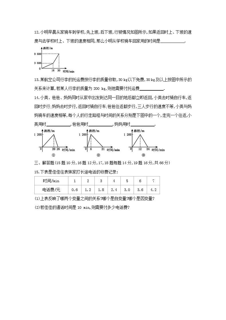 2021年北师大版七年级下册《变量之间的关系》单元检测卷四（含答案）03