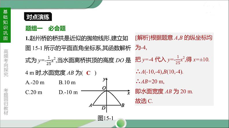 人教版中考数学第一轮考点过关：第三单元函数课时15二次函数的实际应用 PPT07