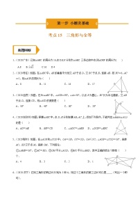 考点15  三角形与全等—2021年《三步冲刺中考•数学》（广东专版）之第1步小题夯基础