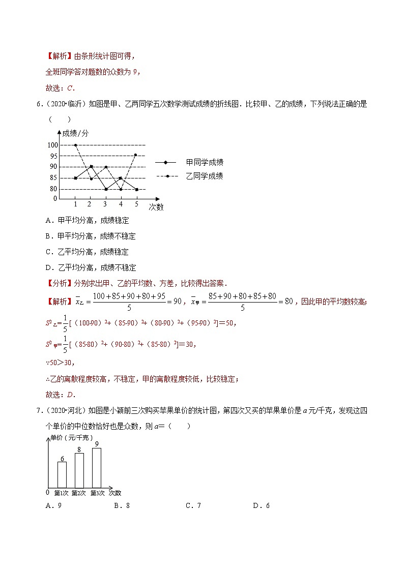 考点24  统计—2021年《三步冲刺中考•数学》（广东专版）之第1步小题夯基础03