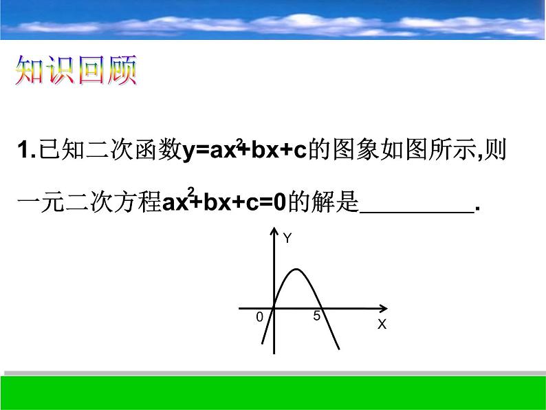 数学：26.2用函数观点看一元二次方程复习课件（人教新课标九年级下）第2页