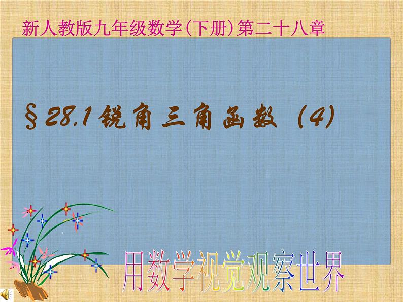 数学：28.1锐角三角函数（4）课件（人教新课标九年级下）01