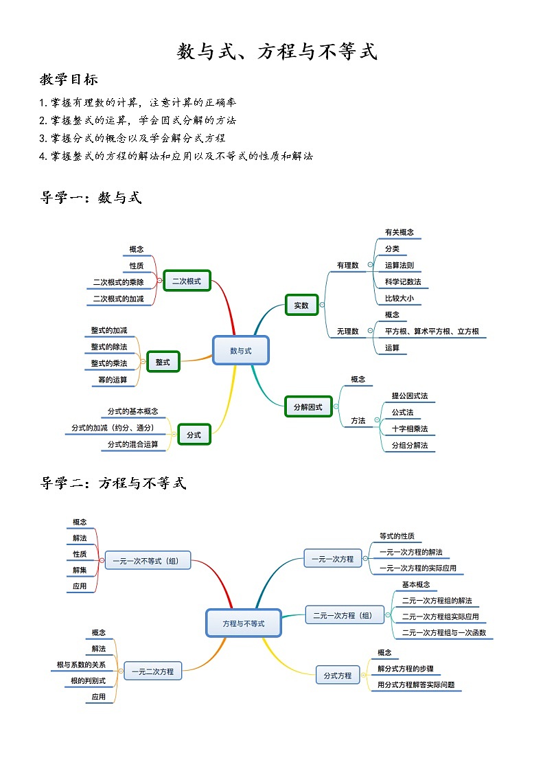 考前强化分阶段训练1（数与式、方程与不等式）01