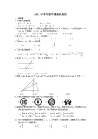 2021年中考数学模拟试卷四 (含答案)