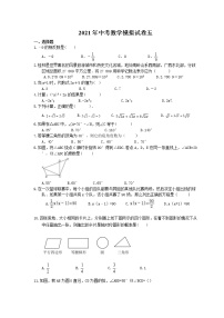 2021年中考数学模拟试卷五 (含答案)