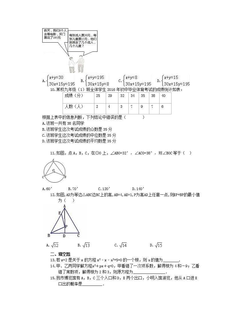 2021年中考数学模拟试卷十三(含答案)第2页