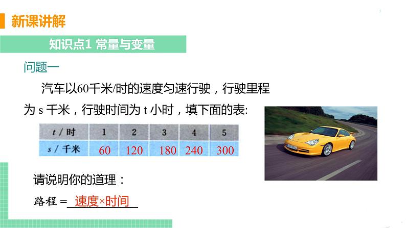 八年级下册数学人教版第十九章 一次函数19.1 函数 19.1.1 变量与函数 课时1 变量与常量 课件05