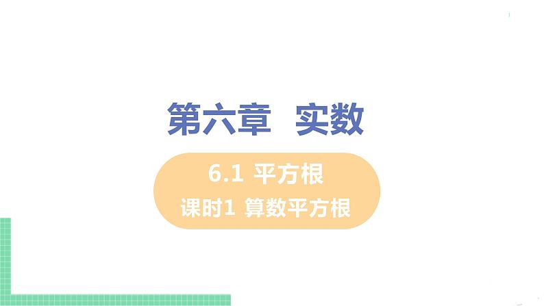 七年级下册数学人教版第六章 实数6.1 平方根课时1 算数平方根 课件01