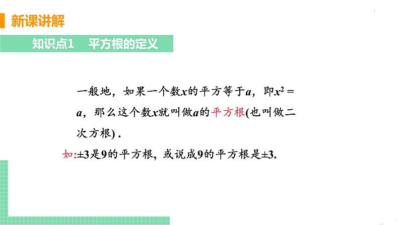 七年级下册数学人教版第六章 实数6.1 平方根课时3 平方根 课件05