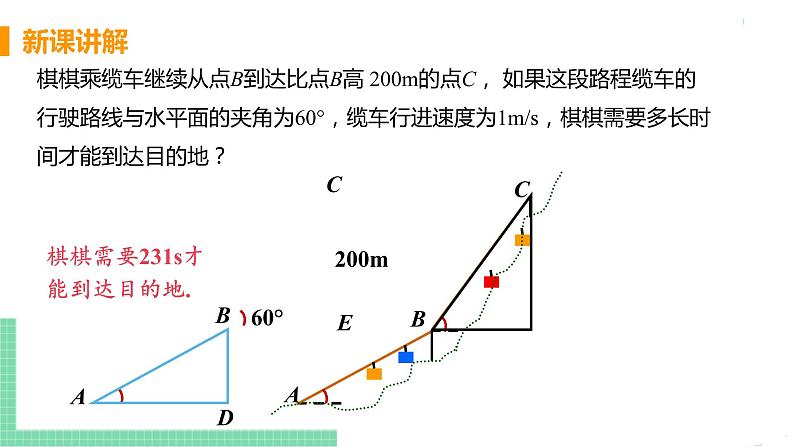 九年级数学下册人教版第二十八章 锐角三角函数 28.2 解直角三角形及其应用 28.2.2 应用举例 课时1 解直角三角形在实际问题中的应用06