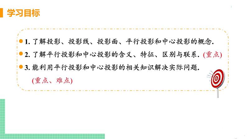 九年级数学下册人教版第二十九章 投影与视图 29.1 投影 课时1 平行投影与中心投影 课件03