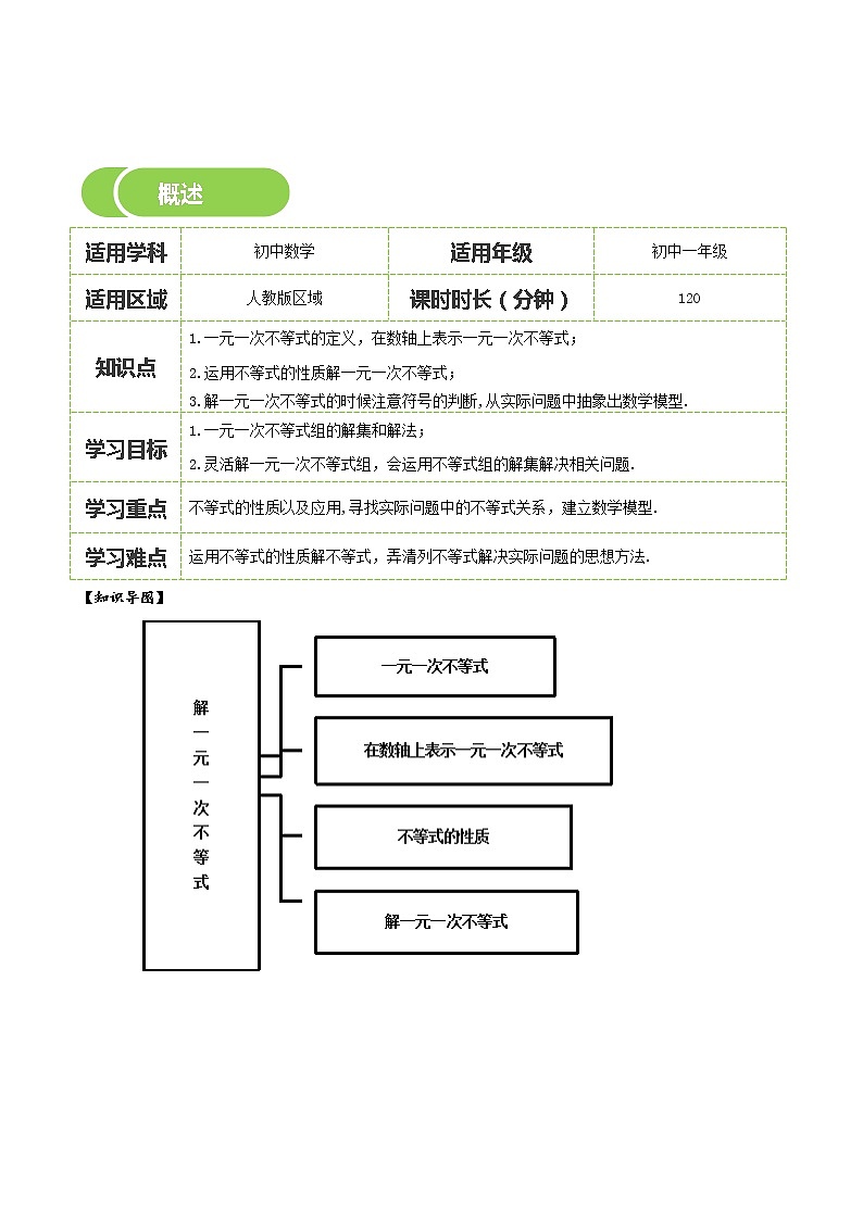 第14讲 一元一次不等式-同步教学案（学生版+教师版）（教育机构专用） (2份打包)02
