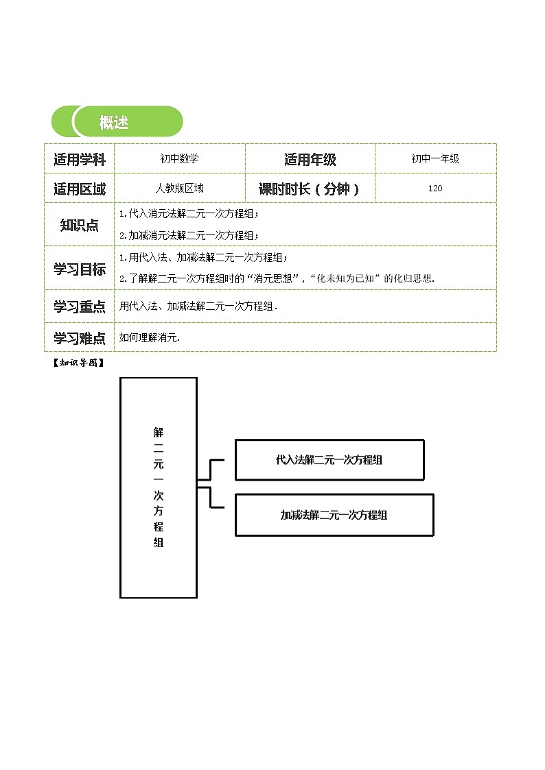 第10讲 消元解二元一次方程组-同步教学案（学生版+教师版）（教育机构专用） (2份打包)02