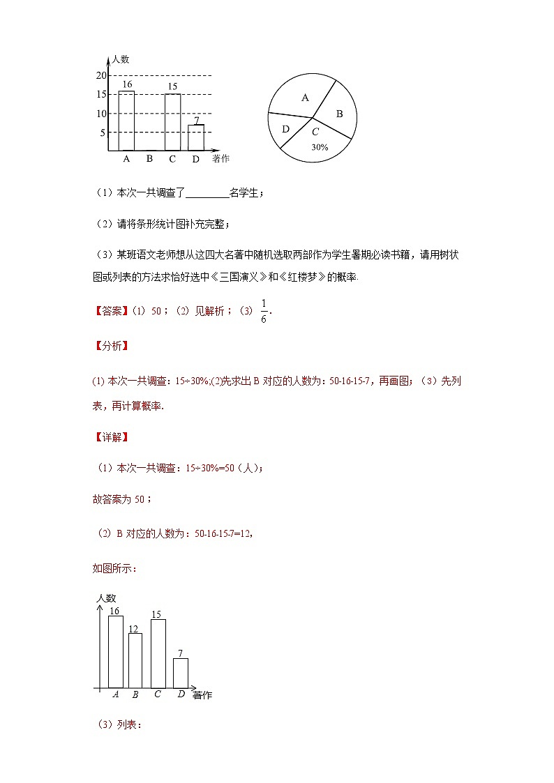 统计与概率专训-2021年中考数学一轮复习基础夯实（安徽专用） 试卷03