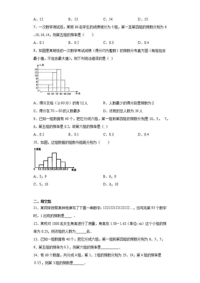 20.1数据的频数分布课时训练(含答案)02