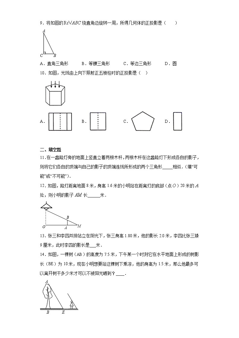 25.1投影课时训练（含答案）03