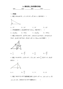 初中数学北师大版九年级下册4 解直角三角形优秀测试题