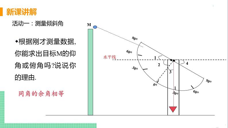 九年级下册数学北师大版 第一章 直角三角形的边角关系 6  利用三角函数测高08