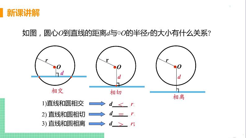 九年级下册数学北师大版 第三章 圆 6  直线和圆的位置关系 课时1 直线和圆的位置关系及切线的性质第6页