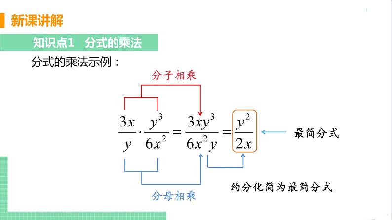 八年级数学人教版上册 第十五章 分式 15.2 分式的运算 15.2.1 分式的乘除 课时1 分式的乘除 课件08