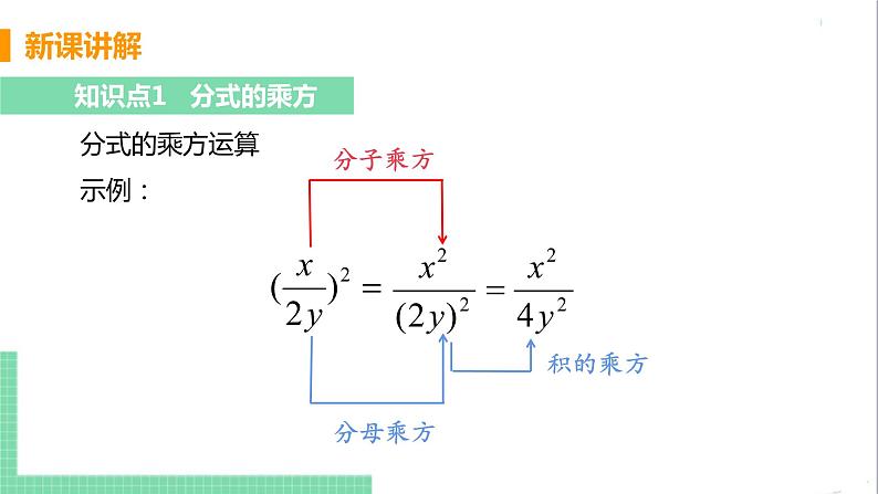 八年级数学人教版上册 第十五章 分式 15.2 分式的运算 15.2.1 分式的乘除 课时2 分式的乘方运算 课件06