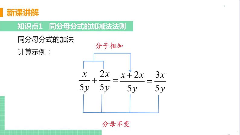 八年级数学人教版上册 第十五章 分式 15.2 分式的运算 15.2.2 分式的加减 课时1 分式的加减 课件08