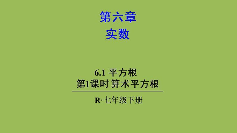 人教版七年级数学下册 第六章 实数 6.1.1 算术平方根 课件01