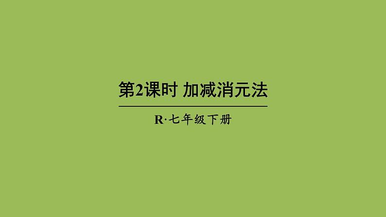 人教版七年级数学下册 第八章 二元一次方程组 8.2加减消元法 课件01